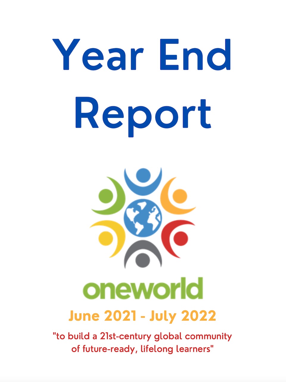 2021 Year end report cover